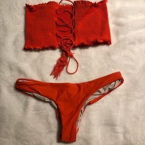 PilyQ orange bathing suit